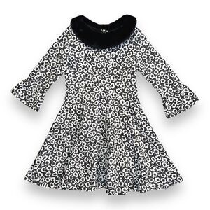 Janie & Jack | Thick Knit Faux Fur Collar Dress (10)